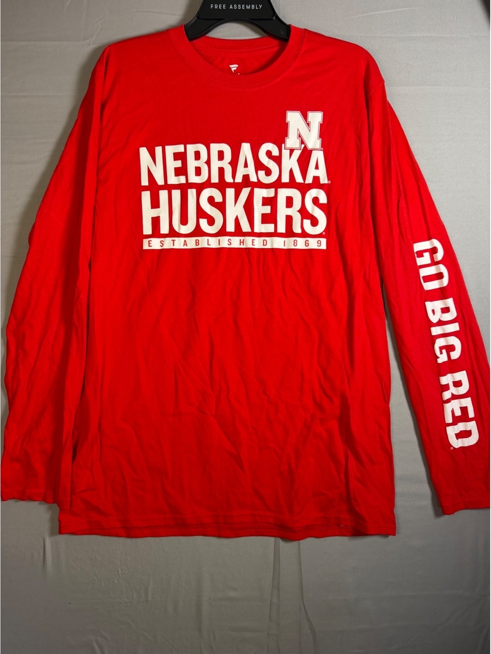 Fanatics Nebraska Huskers Long Sleeve T-Shirt Red Size Large Cotton